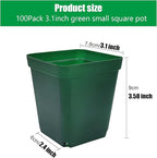Square Seedling Nursery Pots 3.15 Inches 100 Pcs - Image 2