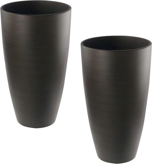 2 Packs 21 inch Tall Planter, Indoor Outdoor Round Planter by Goldshire