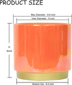 Gepege Peach Indoor Plant Pots for Plants, Large Ceramic Planter - Image 3