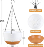 4 Pack Hanging Planter for Plants Indoor, 8 Inch Plant Pot Outdoor Plastic - Image 2