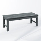Psilvam 2-Person Outdoor Poly Lumber Patio Backless Bench, Fade-Resistant & by PsilvamGardenFurniture