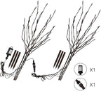 Vanthylit Set of 2 3PK 30" Brown Lighted Twig Stakes 120 Warm White Pathway - Image 8