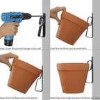 Terracotta Pot Hangers for 4-9in Clay Pots, Anti-Rust Iron Wall Plant Hangers - Image 3