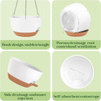 2 Pack 10 Inch Self Watering Hanging Planters - Image 7
