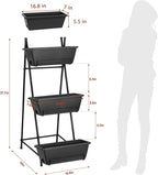 3 Tier Vertical Garden Planter Small Raised Garden Bed Freestanding Plastic - Image 2