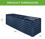 Best Choice Products 8x2x2ft Raised Outdoor Metal Garden Bed, Deep Root Box - Image 3