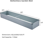 2 Pack 8x2x1FT Galvanized Raised Garden Bed Kit, Outdoor Metal Planter Box - Image 3