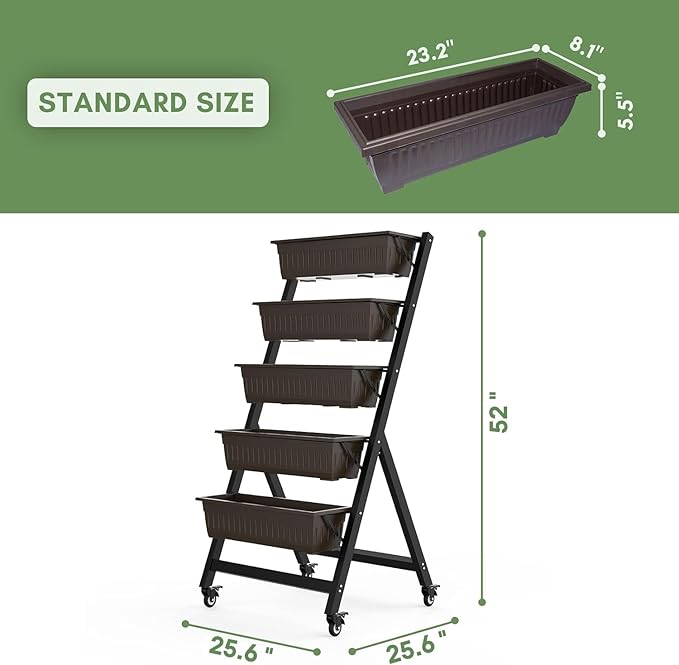 TOREVSIOR 5-Tier Vertical Raised Garden Bed, Vertical Garden Planter - Image 2