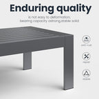Outdoor Rectangle Patio Aluminum Coffee Tables - Image 5