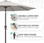 JEAREY 9FT Outdoor Patio Umbrella Outdoor Table Umbrella - Image 2