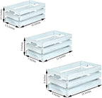 Efavormart Set of 3 Whitewash Wood Planter Crate Boxes - Image 3
