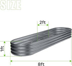 Land Guard 8×2×1ft Galvanized Raised Garden Bed Kit, 108 Gallon Capacity Raised - Image 2