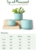 LE TAUCI Ceramic Plant Pots, 4.3+5.3+6.8 inch, Planters - Image 5