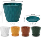 6 inch Plant Pots, 5 Pack Flower Pots Outdoor Indoor, Planters - Image 2