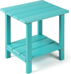 Adirondack Outdoor Side Table, 2-Tier Sturdy Patio End Table Weather Resistant by Apolimi