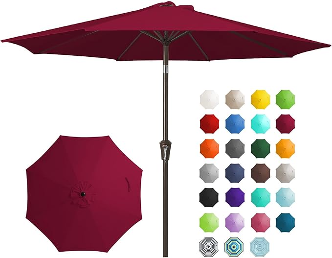 JEAREY 9FT Outdoor Patio Umbrella Outdoor Table Umbrella by JEAREYOutdoorsCollection
