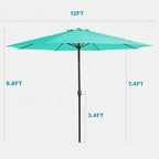 MEWAY 12ft Patio Umbrella Outdoor Table Umbrellas - Image 7