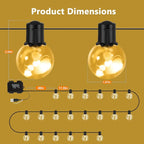 Outdoor String Lights Battery Powered, 22ft 20 LED Bulbs Hanging Patio Lights - Image 6