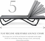 Kozyard Outdoor Chaise Lounge Chair, Full Flat Adjustable Patio Lounger - Image 5