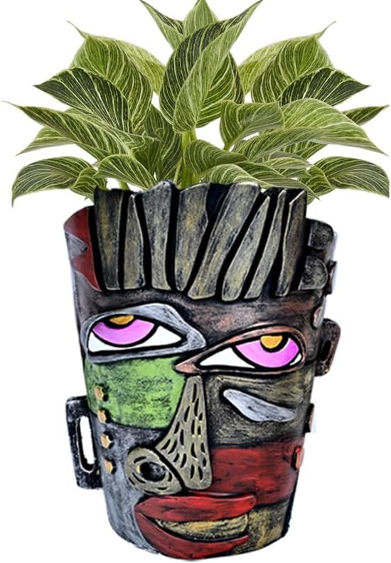 Abstract Face Planters Pots Head, Unique Head Planter by Midogaigai