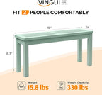 VINGLI Outdoor Wooden Bench, 40” Porch Bench Outdoor Backless Garden Bench - Image 3