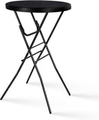 Cocktail Table 28in High Top Round Folding Indoor Outdoor, Plastic Bar Height by Home