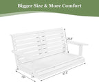 Poly Lumber 2-Seat Porch Swing, HIPS 4.5-Feet Bench Swing - Image 6