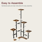 Corner Plant Stand Indoor with Grow Lights, 6 Tiered Corner Plant Shelf Flower - Image 9