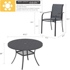 VICLLAX Patio Dining Set for 6, Outdoor Furniture Set Includes 47.2" Round - Image 7