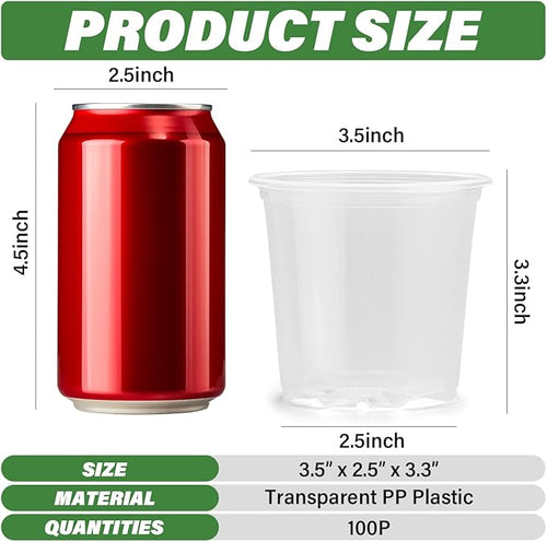 3.5" Clear Seeding Pots 100-Pack Round - Image 2