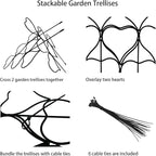 Plant Trellis for Climbing Plants Indoor Outdoor, Trlzey 3 Pack Stackable Metal - Image 3