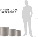 Kante 9.8", 15.7" Dia Round Concrete Planter Set of 3, Modern Style Large - Image 8