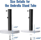 QZER Umbrella Pole Mount Stand Tube, Universal Umbrella Stainless Steel Tube - Image 5