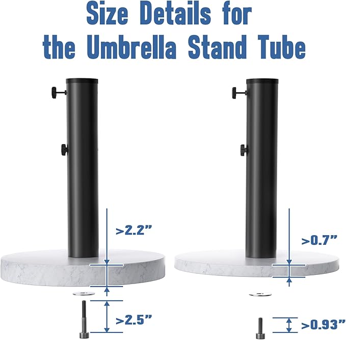 QZER Umbrella Pole Mount Stand Tube, Universal Umbrella Stainless Steel Tube - Image 5