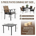 5-Piece Patio Dining Set for 4, Outdoor Dining Set - Image 2