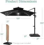 Best Choice Products 10x10ft Cantilever Patio Umbrella w/Base Included - Image 7