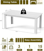 GREENVINES Outdoor Dining Table | 67’’ | HDPE | Rectangle Tables - Image 2