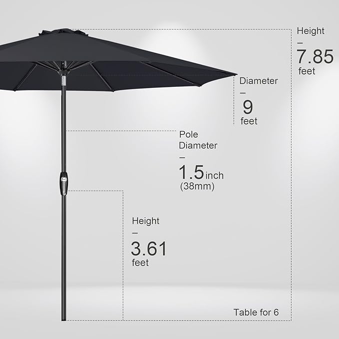 Tempera Patio Market Outdoor Table Umbrella - Image 8