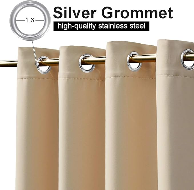 NICETOWN Outdoor Curtains for Patio W100 x L84 inch 2 Pieces, Sun Blocking - Image 3