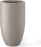 Kante 24 Inch Tall Round Concrete Planter, Large Indoor Outdoor Plant Pots by Kante