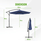 Backyard Expressions 10FT Cantilever Patio Umbrella – Outdoor Offset Hanging - Image 2