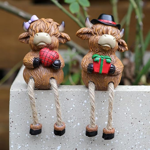 2-piece set Highland Cow Pot Huggers by Pujipu