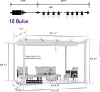 PURPLE LEAF 10' x 13' Aluminum Outdoor Pergola Retractable Pergola - Image 2