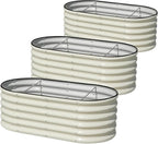 SnugNiture 3 Pcs 4x2x1.5ft Raised Garden Bed Outdoor, Oval Raised Garden Bed Kit by snugniture