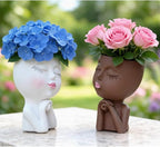 Face Flower Pot Head Planter, Girl Heads Flowerpot, Lady Faces Plant Pot - Image 9