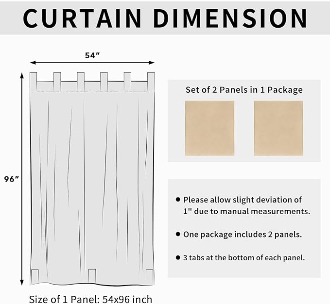 Easy-Going Outdoor Patio Curtains Detachable Tab Top Windproof Weatherproof - Image 6