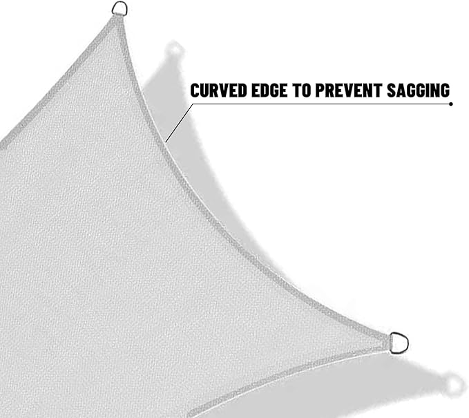 SUNNY GUARD Custom Size 9'x18' Silver Grey Sun Shade Sail Rectangle UV Block - Image 7