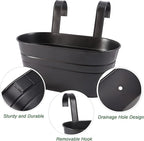 HowRU Metal Iron Flower Pots for Railing Fence Hanging Bucket Pots and Hanging - Image 3