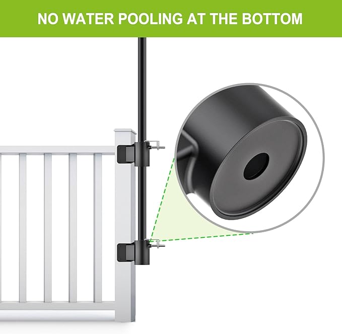 Heavy Duty Deck Railing Umbrella Holder, Patio Umbrella Stand - Image 6
