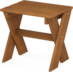 Furinno Tioman Outdoor Side Table Flower Stand, Dark Red Meranti Hardwood - Image 5